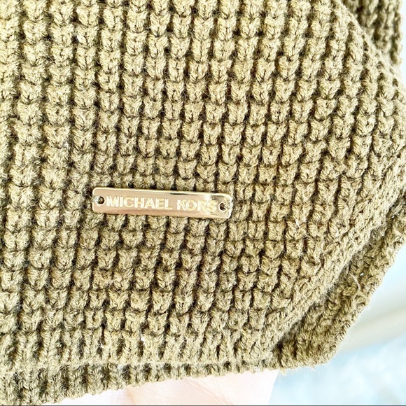 MICHAEL Michael Kors Waffle Knit Olive Brown Cowl Neck Women’s Sweater Large XL - Picture 8 of 14